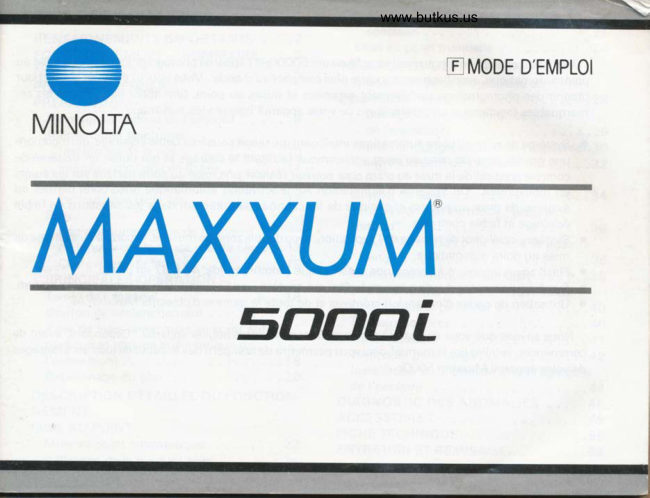 MINOLTA MAXXUM 5000i manual cover