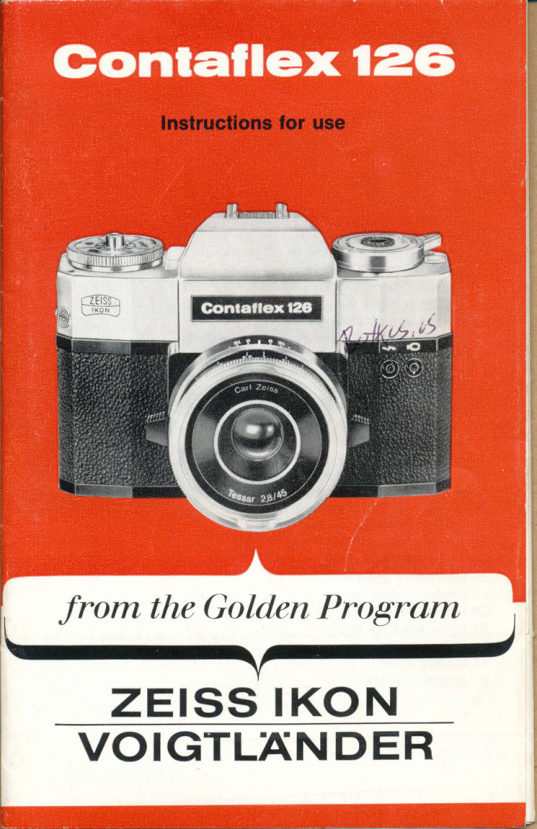 Zeiss Ikon Voigtlander CONTAFLEX 126 manual cover