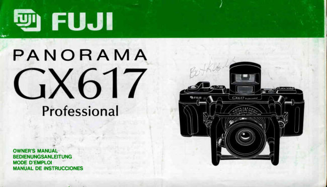 Fujica fuji gx617 pro manual cover