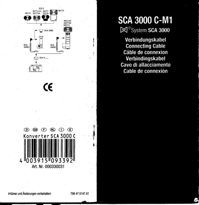 Metz SCA 3000 C-M1 system connecting cable manual cover