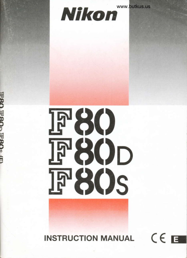 Nikon F80 /F80D / F80S manual cover
