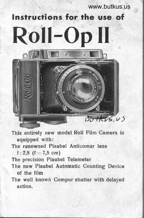 Plaubel ROLL-OP II manual cover