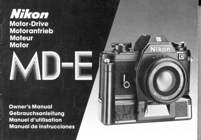 Nikon MD-E manual cover