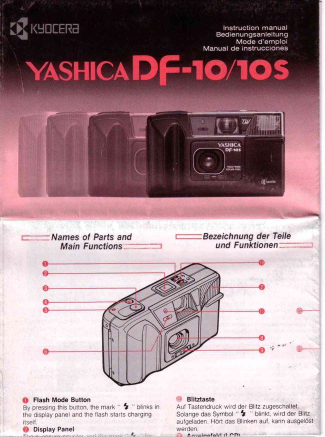 Yashica DF-10 / 10S manual cover
