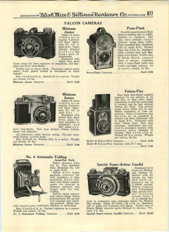 Falcon cameras — advertisements, part 3 manual cover