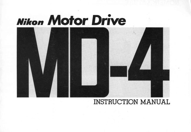 Nikon MD-4 manual cover