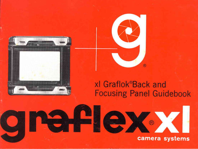 Graflex XL Graflok Back manual cover