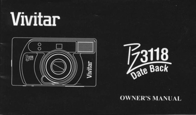 Vivitar PZ 3118 manual cover
