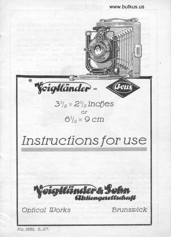 Voigtlander Avus manual cover