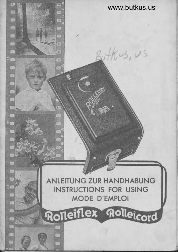 Rolleiflex Rolleikin manual cover