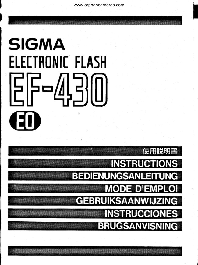 Sigma EF-430 manual cover