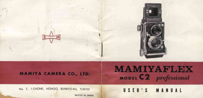 Mamiyaflex C2 Professional manual cover