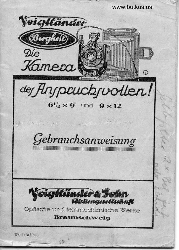 Voigtlander Bergheil manual cover