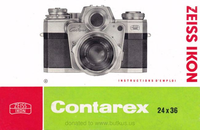 ZEISS IKON CONTAREX manual cover