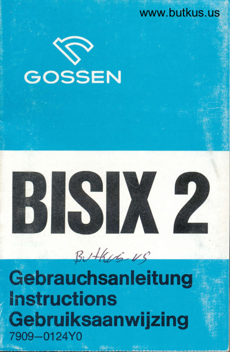 Gossen Bisix 2 Gossen Bisix 2 Gebrauchsanleitung Gossen Bisix 2 Gebruiksaanwijzing manual cover