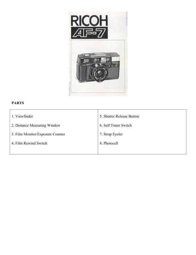 SEE Ricoh AF-7 manual cover