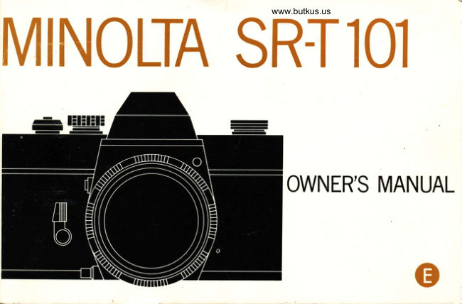 Minolta SR-t 101 manual cover