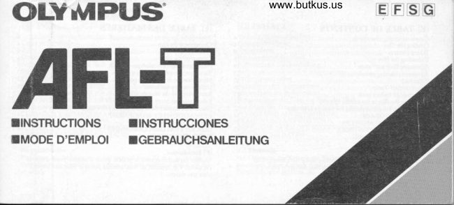 Olympus Afl T manual cover