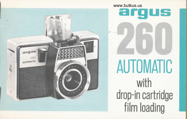 Argus 260 Automatic Instamatic manual cover