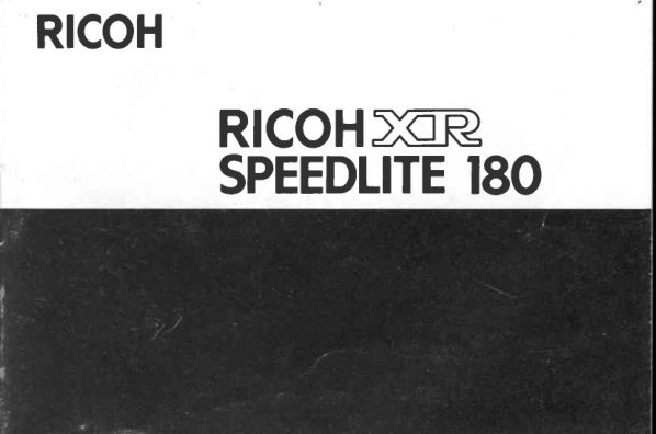 Ricoh Speedlite 180 manual cover