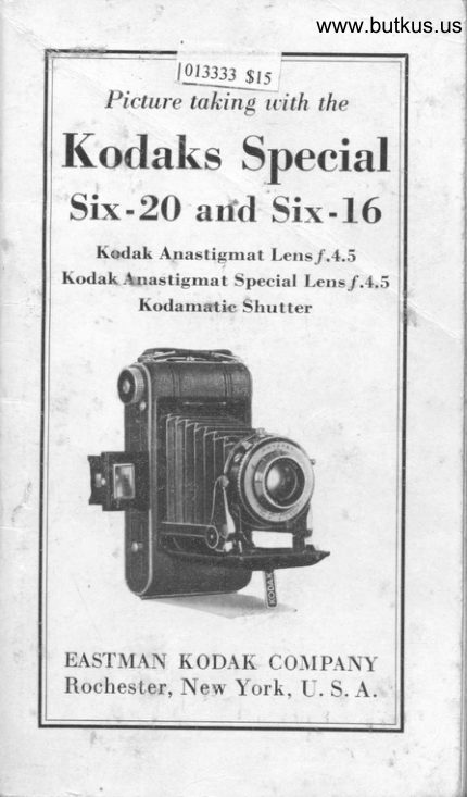 Kodak Special Six-20 / Six-16 manual cover