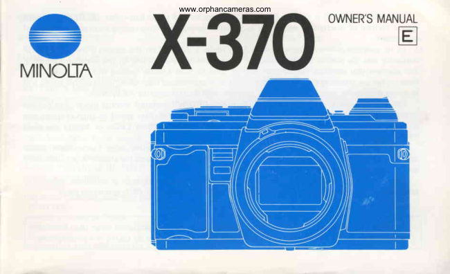 Minolta X-370 manual cover