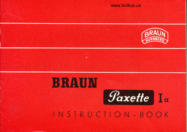 Braun Paxette Ia manual cover