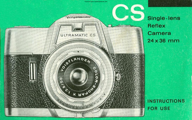 Voigtlander Ultramatic CS manual cover