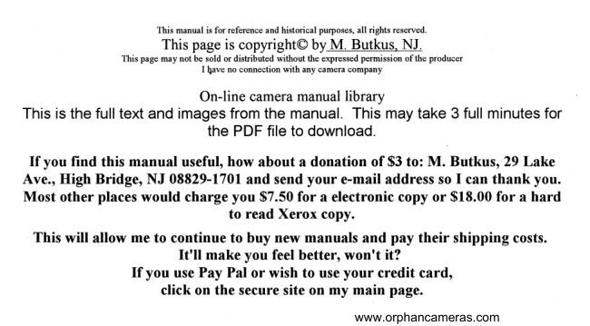 Spartus Full Vue Reflex manual cover