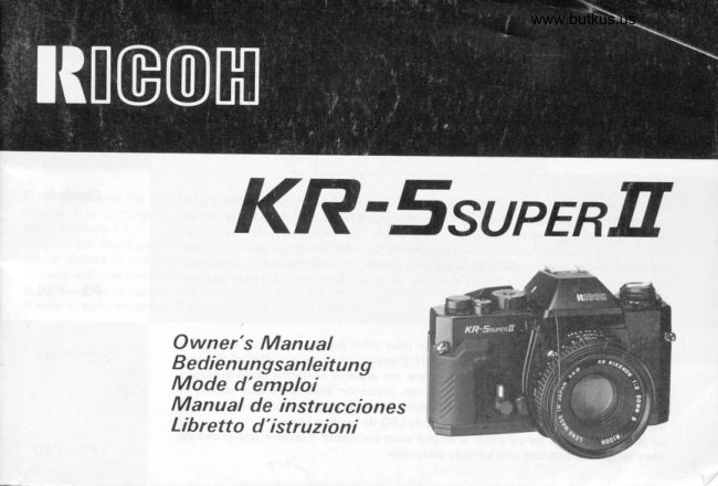Ricoh Kr 5 Super II Fr It manual cover