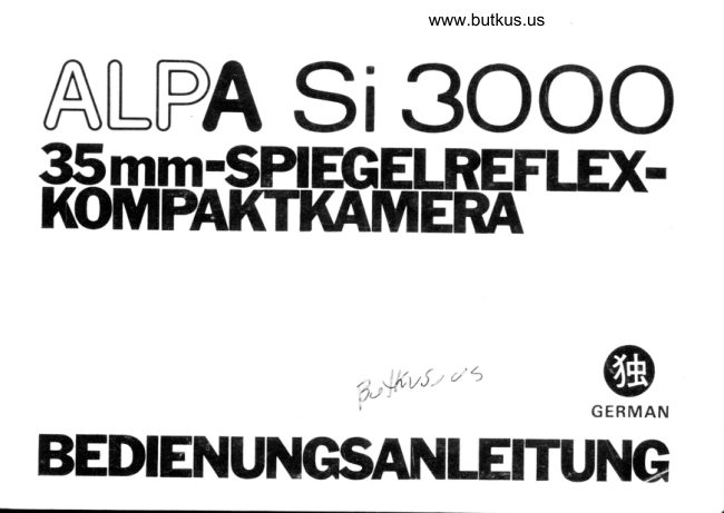 Alpa SI 3000 manual cover