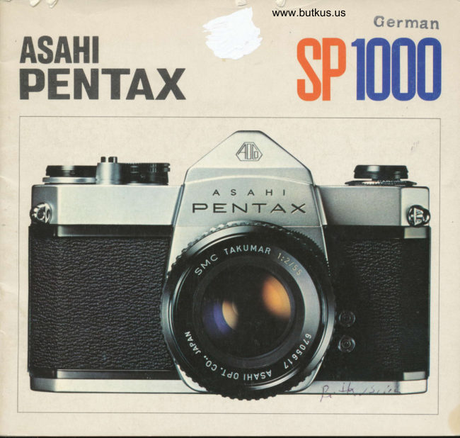 ASHI PENTAX SP1000 manual cover