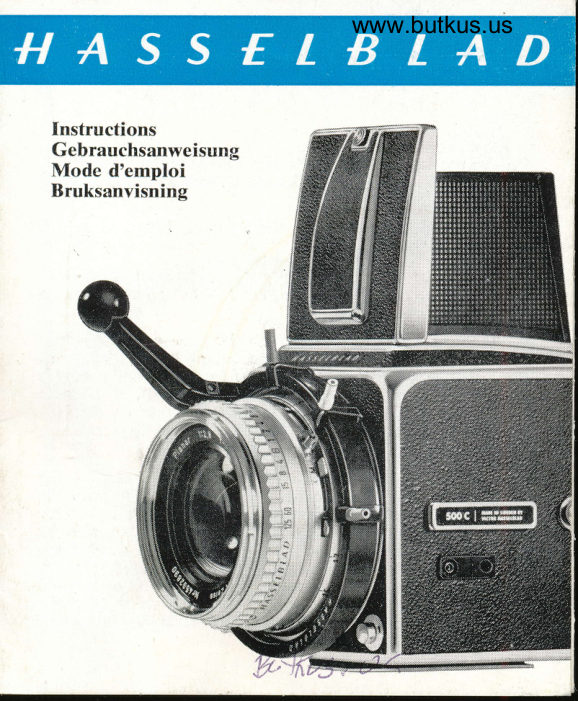 Hasselblad Quick Focusing Handles manual cover