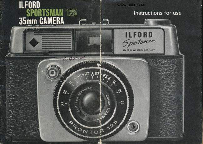 Ilford Sportsman 125 manual cover