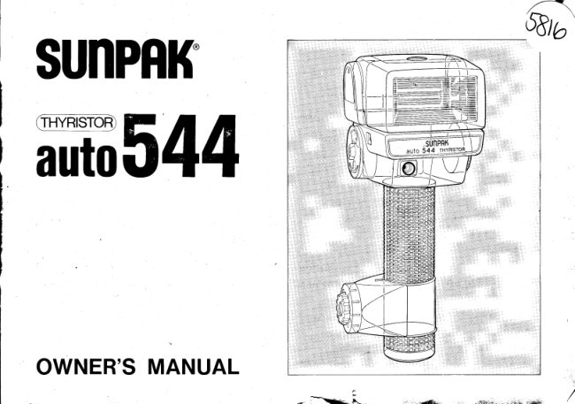Sunpak Auto 544 manual cover