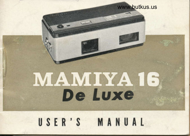 Mamiya 16 De Luxe manual cover