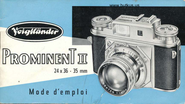 Voigtlander Prominent II manual cover