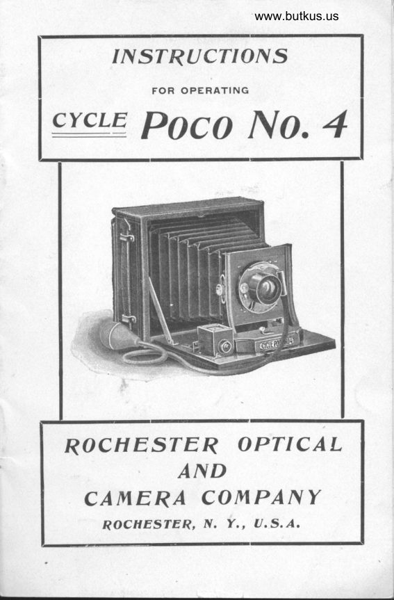 Kodak Rochester Optical Cycle Poco No 4 manual cover
