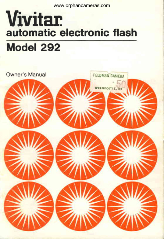 Vivitar 292 Flash manual cover