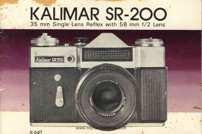 Kalimar SR-200 manual cover