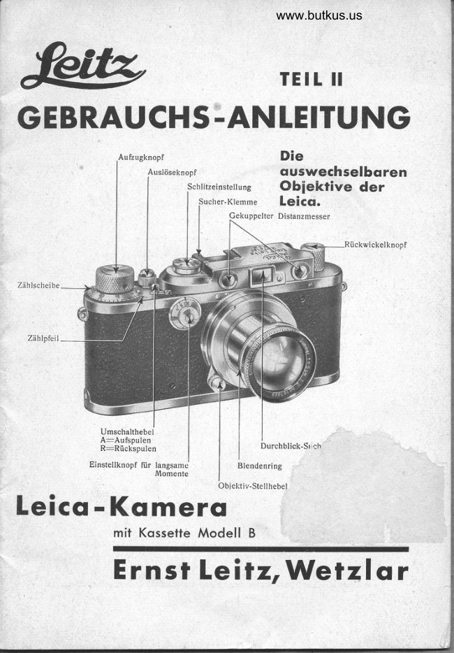 Leitz Leica-KameraGebrauchs-Anleitung II manual cover