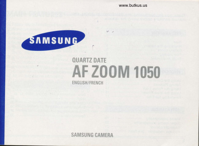 Samsung AF Zoom 1050 manual cover