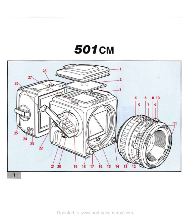 Hasselblad 501 CM / 503 CW — illustrations manual cover