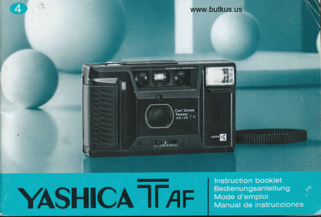 Yashica T AF manual cover