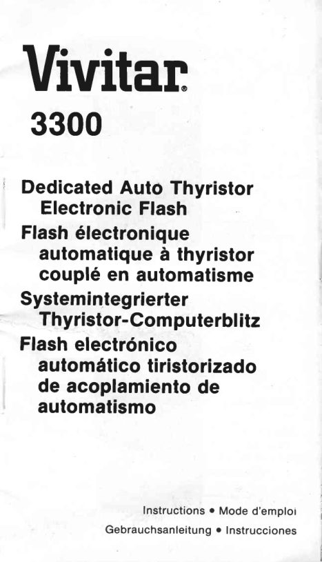 Vivitar 3300 manual cover