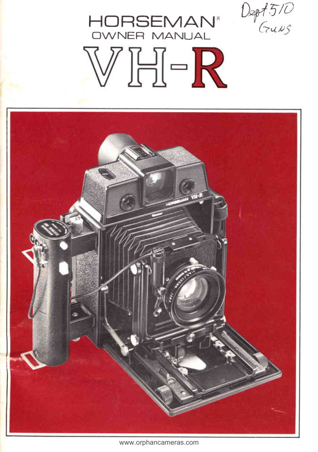 Horseman VH-R manual cover