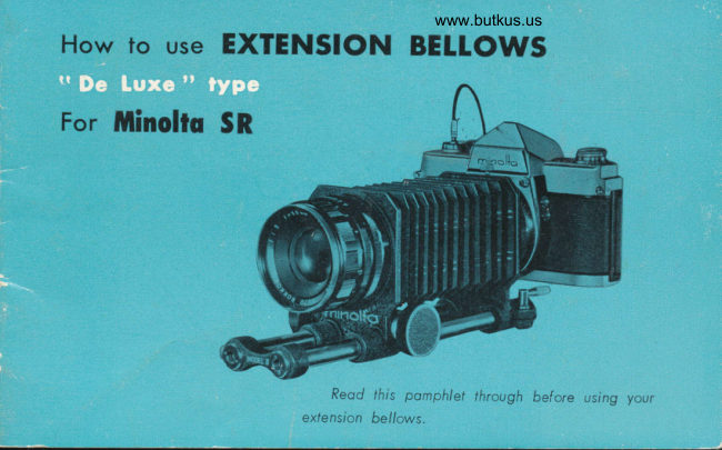 Minolta SR DeLuxe Extension Bellows manual cover