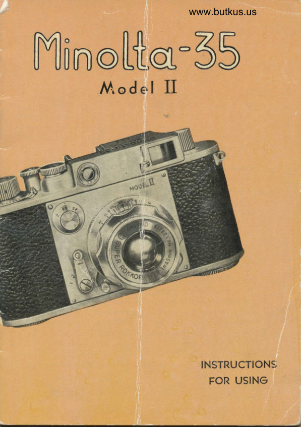 Minolta-35 model II B&W manual cover