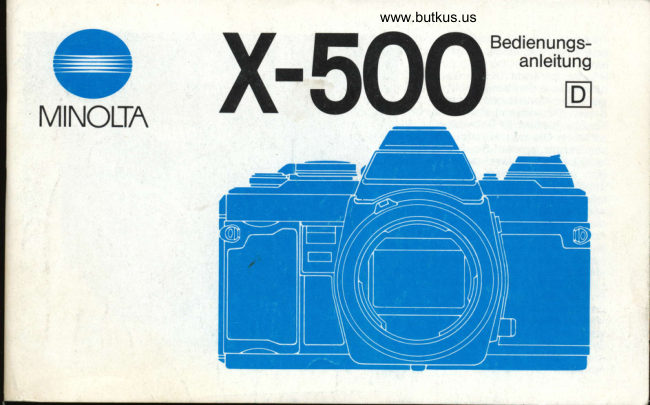 Minolta X-500 manual cover