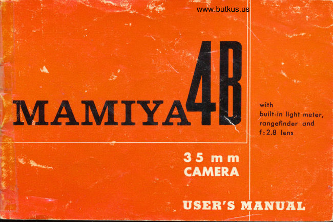 MAMIYA 4B 35mm manual cover